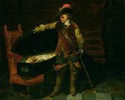 Paul Delaroche Cromwell and the corpse of Charles I USA oil painting artist